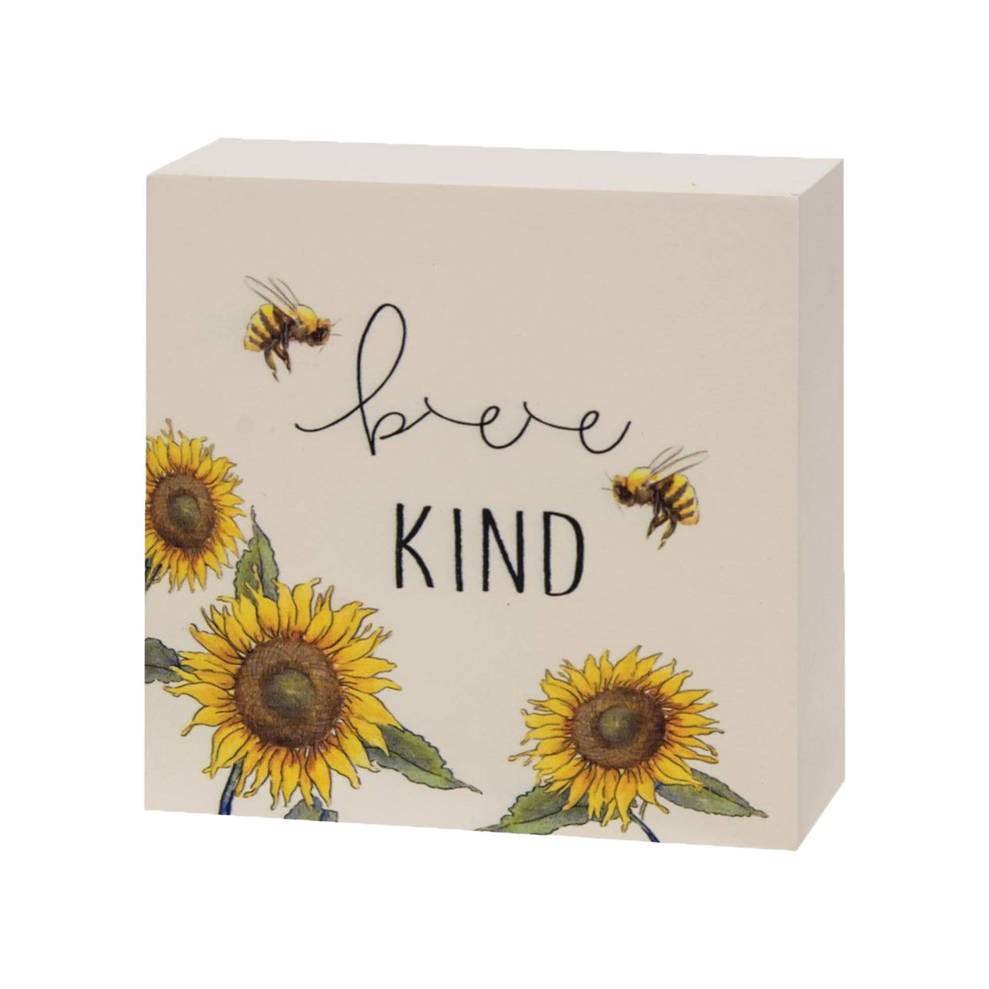 Bee Kind Sunflower Box Sign Pro Day Spa