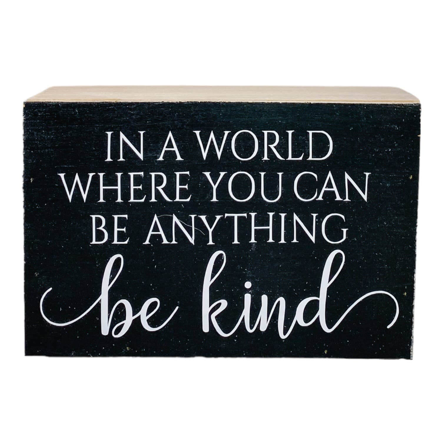 Home Decoration Sign Be Kind Box Sign Mini - White Wooden Decorative ...